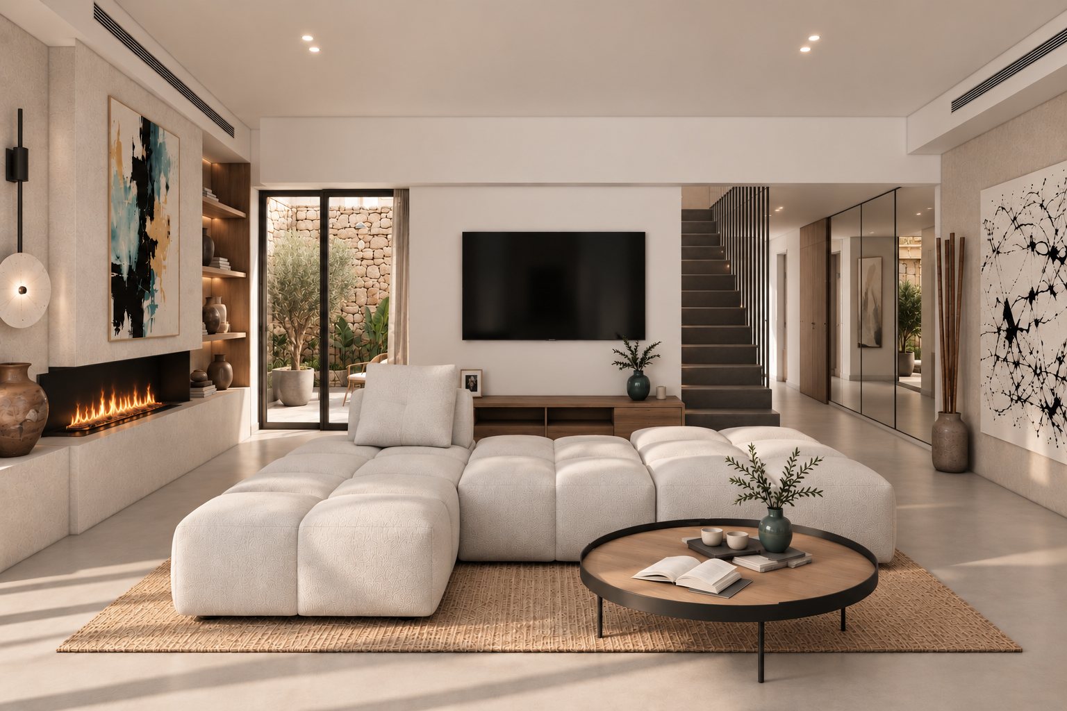 Salón junto a la escalera interior, Vilallonga Planta 1