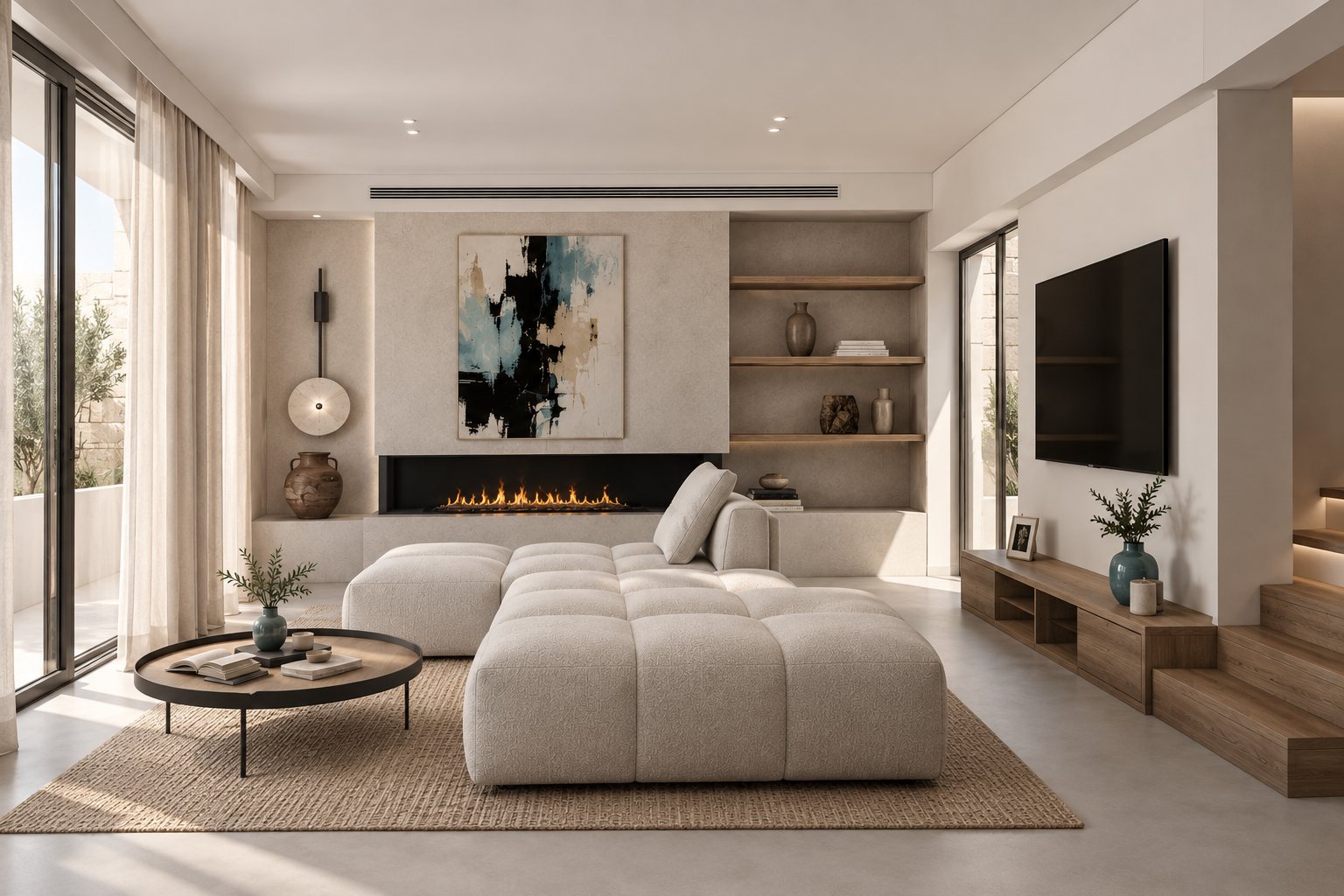 Salón con chimenea, Vilallonga Planta 1